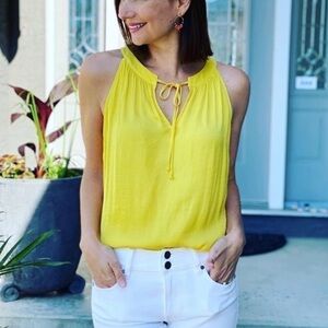 NWT CAbi  Sunshine Cami Blazing Yellow Blouse S